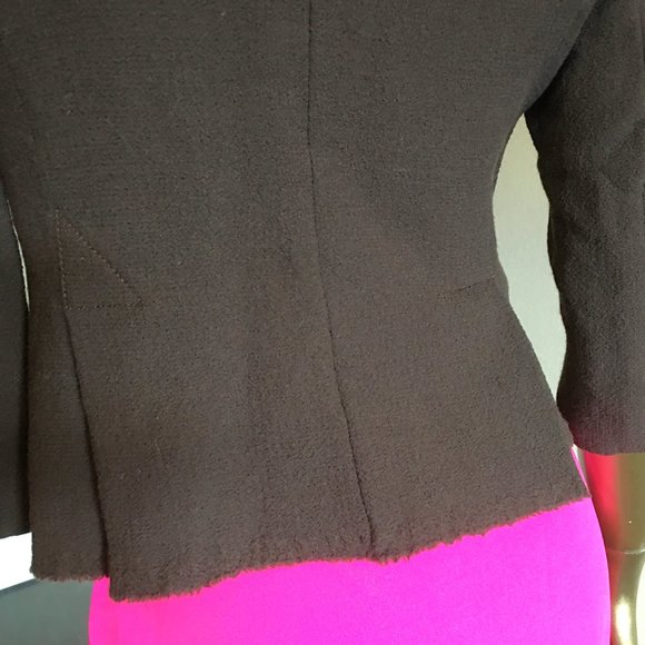 TULEH Brown Fringe Wool Blend Evening Jacket - Picture 10 of 14